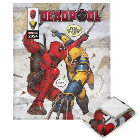 Deadpool & Wolverine Marvel Studios Best Bubs Silk Throw Blanket